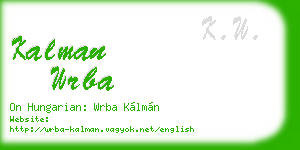 kalman wrba business card